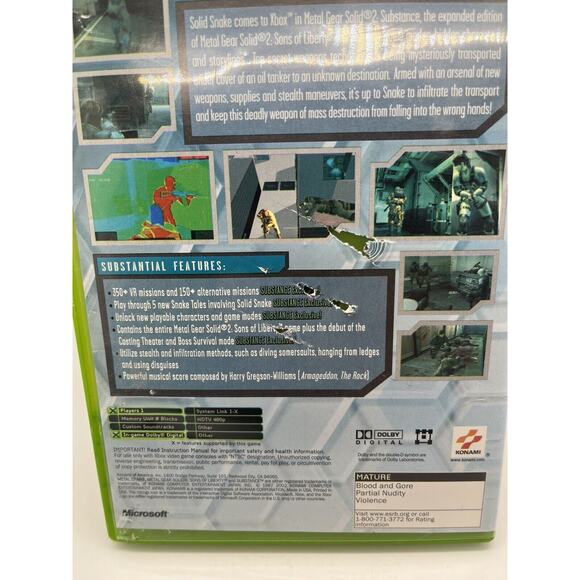 Metal Gear Solid 2: Substance Original XBOX Complete - TESTED - Picture 4 of 9